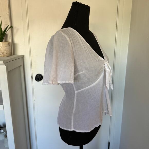 NWOT Abercrombie & Fitch White Gauze Blouse Top - Small - Picture 5 of 6